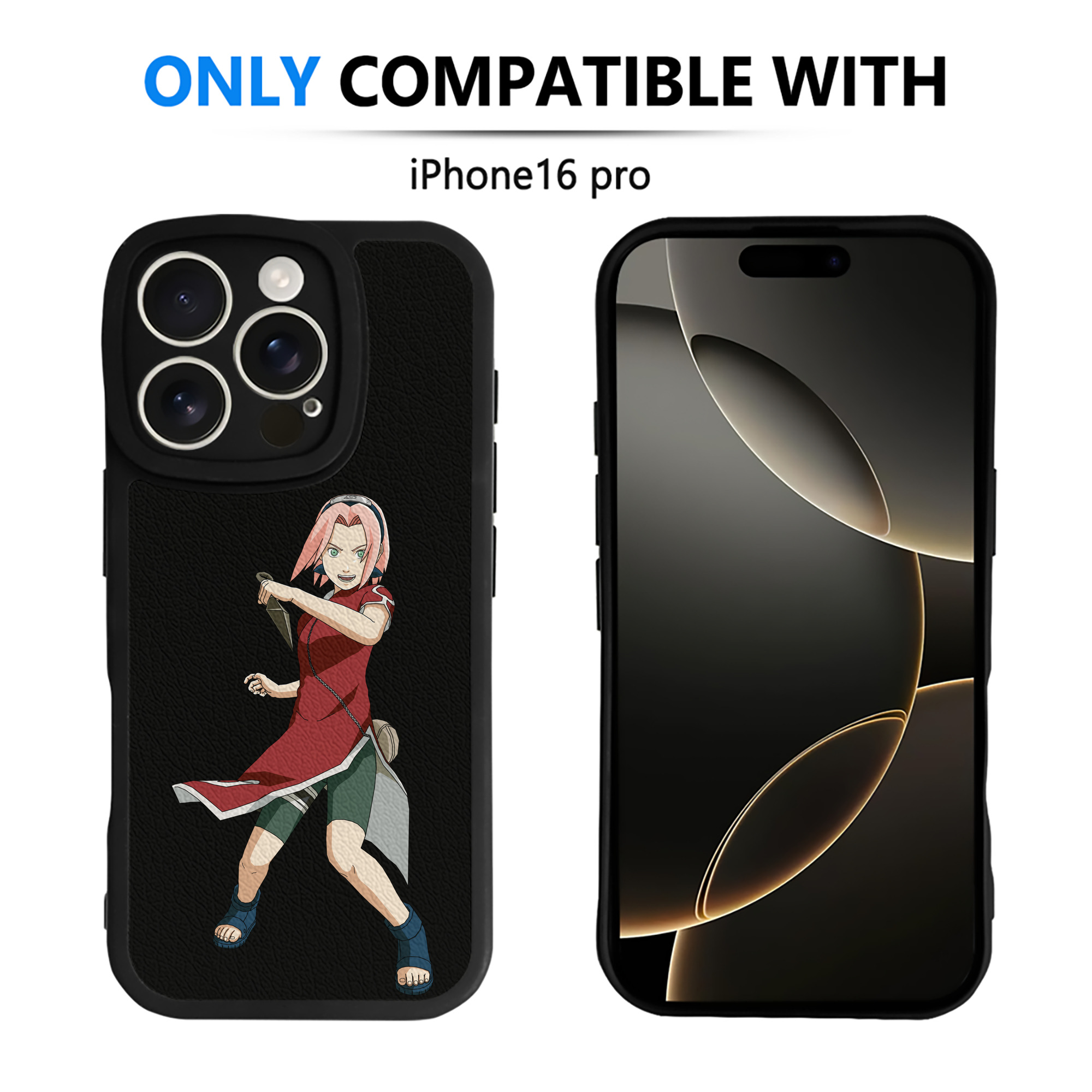（画像用） NARUTO -ナルト- 春野サクラ Haruno Sakura 【iPhone 16シリーズ対応】シリコンスマホケース（レザー調） 材質：シリコン